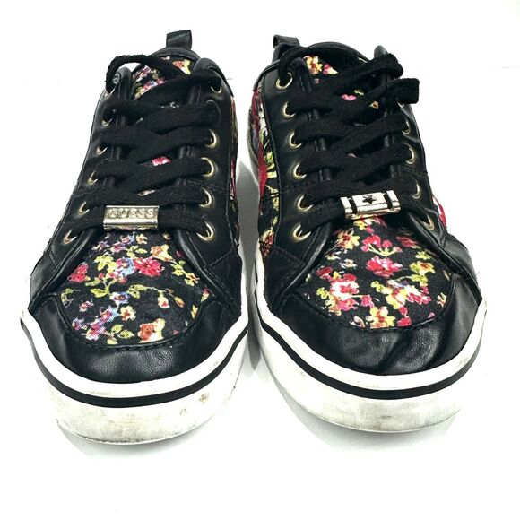 GUESS WGGOODLY Womens Floral M Sneakers, Fabric, Leather Trim Sz 7M - Picture 6 of 11
